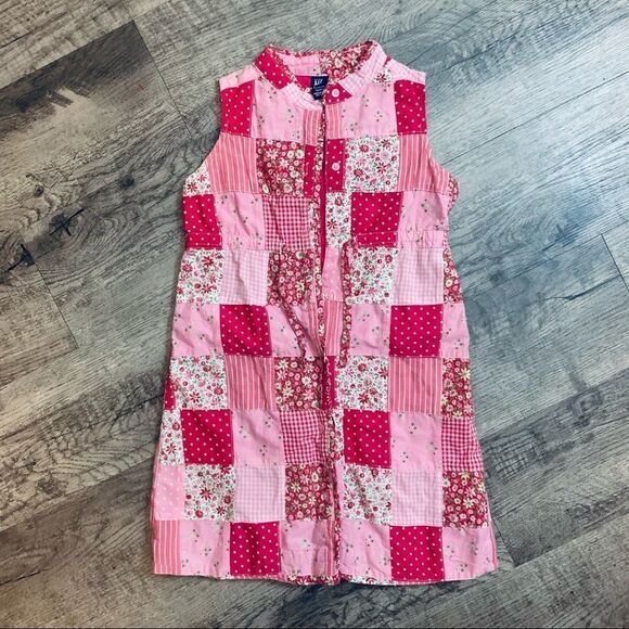 Nwot Baby Gap Pink Patchwork Cotton Lined Dress 5 - Picture 1 of 10